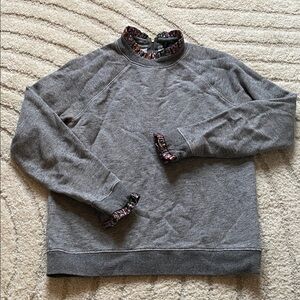 J. Crew Gray Sweatshirt with Colorful Collar